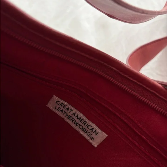 Red Leather Shoulder Crossbody Bag - Picture 4 of 4